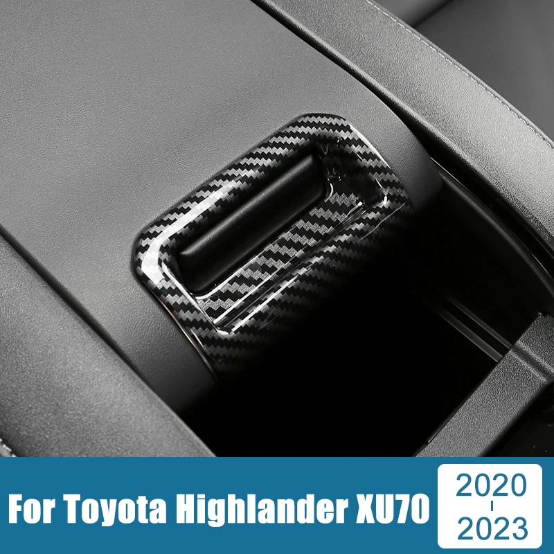 

ABS углеродный автомобильный подлокотник, ручка, рамка, Наклейка для Toyota Highlander XU70 2020 2021 2022 2023, гибридные аксессуары