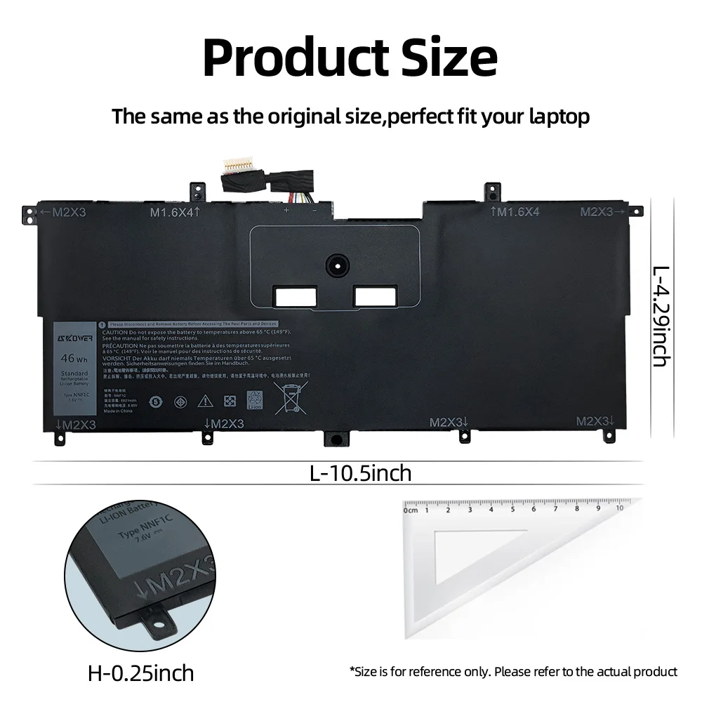 SKOWER NNF1C HMPFH Аккумулятор для ноутбука Dell XPS 13 9365 XPS13-9365-D1805TS D1605TS N003X9365-D1516FCN NP0V3 P71G00