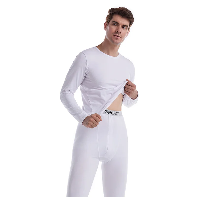 Men Thermal Underwear Set Cotton Elastic Long Johns Autumn Winter Thermal Long Sleeves Tops+Pants Keep Warm Thermo Clothing Suit