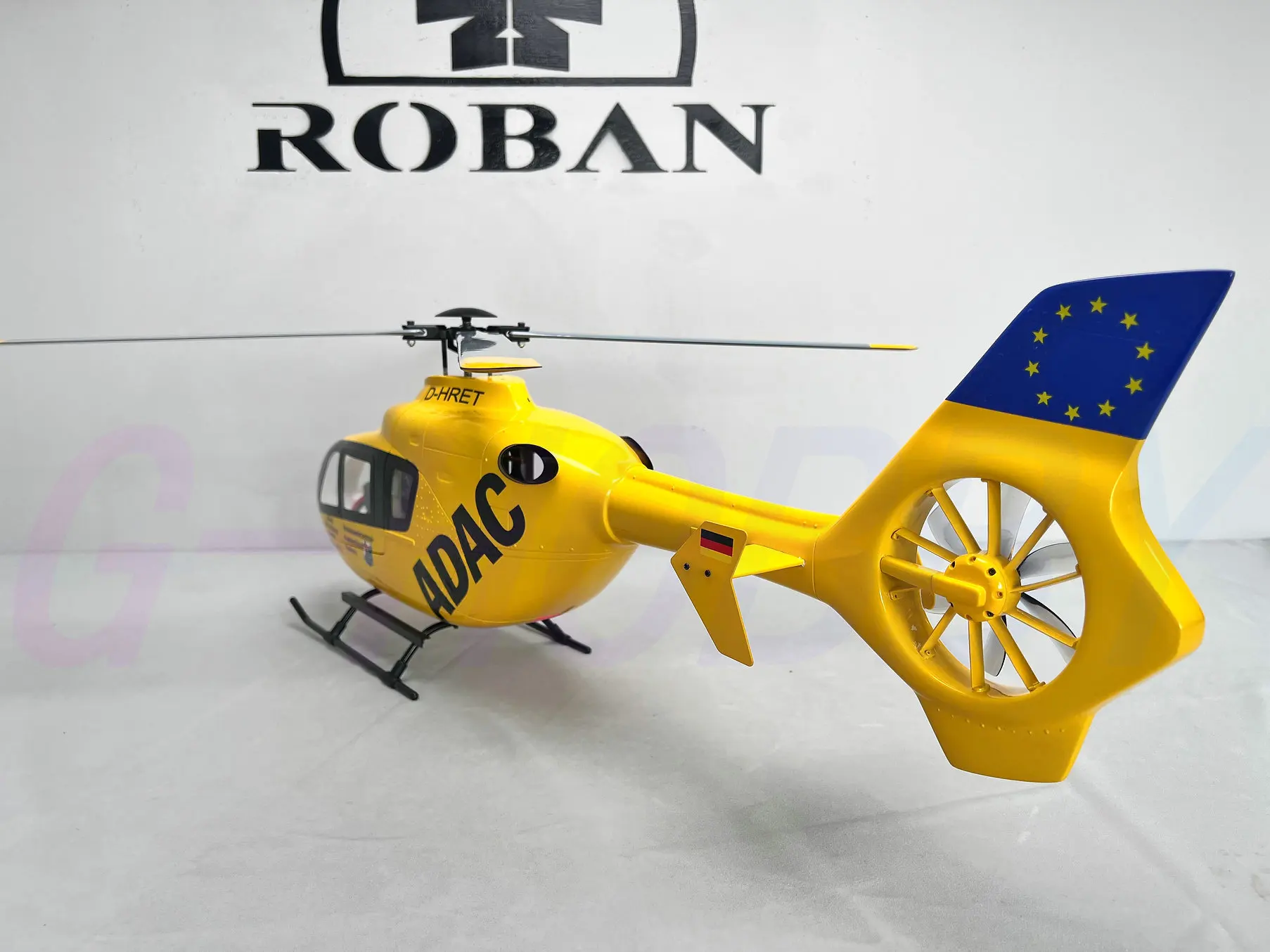 Фото Roban RTF 450 Размер EC135 Желтый Синий Хвост RC Вертолет 4 лопасти Модель X2 №3