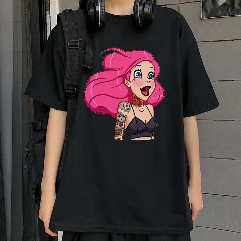 Alice In Wonderland Printed T Shirt Tops Snow White Princess Graphic Tshirt Disney Women Casual Short Sleeve T-shirt