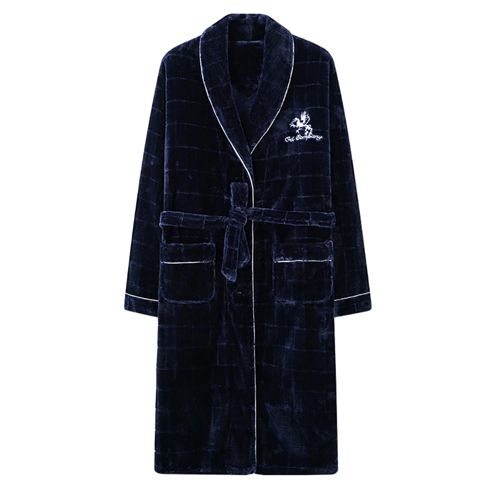 Халат фланелевый мужской зимний повседневный свободный халатик для душа