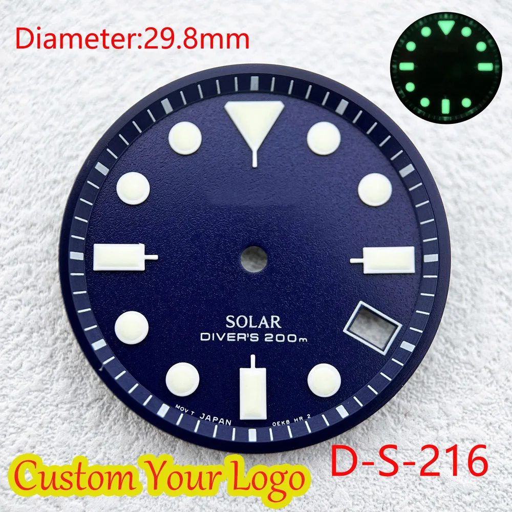 

SKX007/SUB 29.8/29mm green luminous dial watch accessory, suitable for NH35 and NH36 automatic movements with S logo, customizab