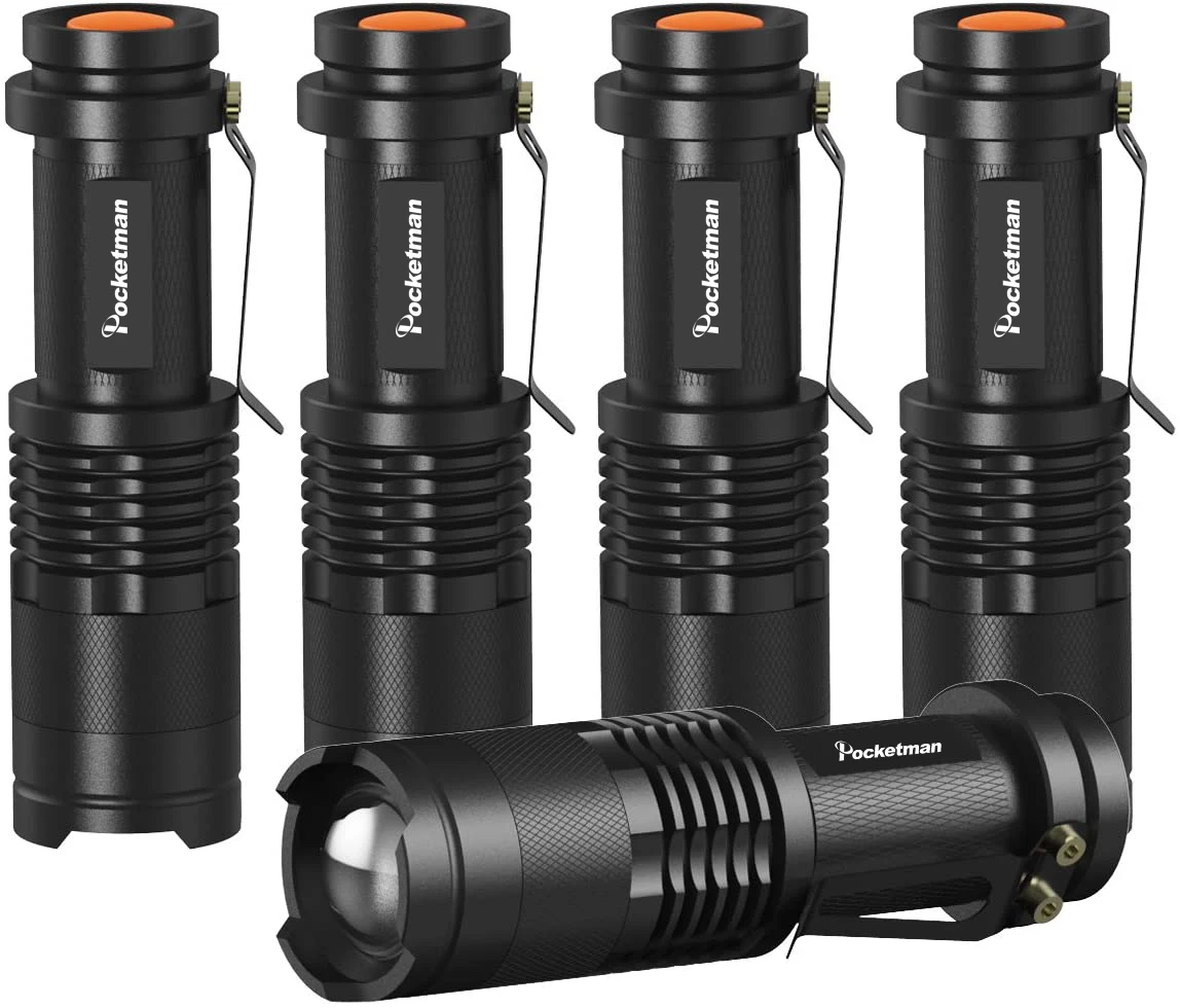 

5 Packs Portable Mini Flashlights Torch Camping Pen Light Zoomable Waterproof LED Flashlight Penlights LED Camping Focus Light
