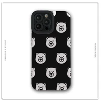 lens protection leather painted trendy brands nigo human made bear head phone case for iphone11 12 13promax xr xsmax 7plus cover