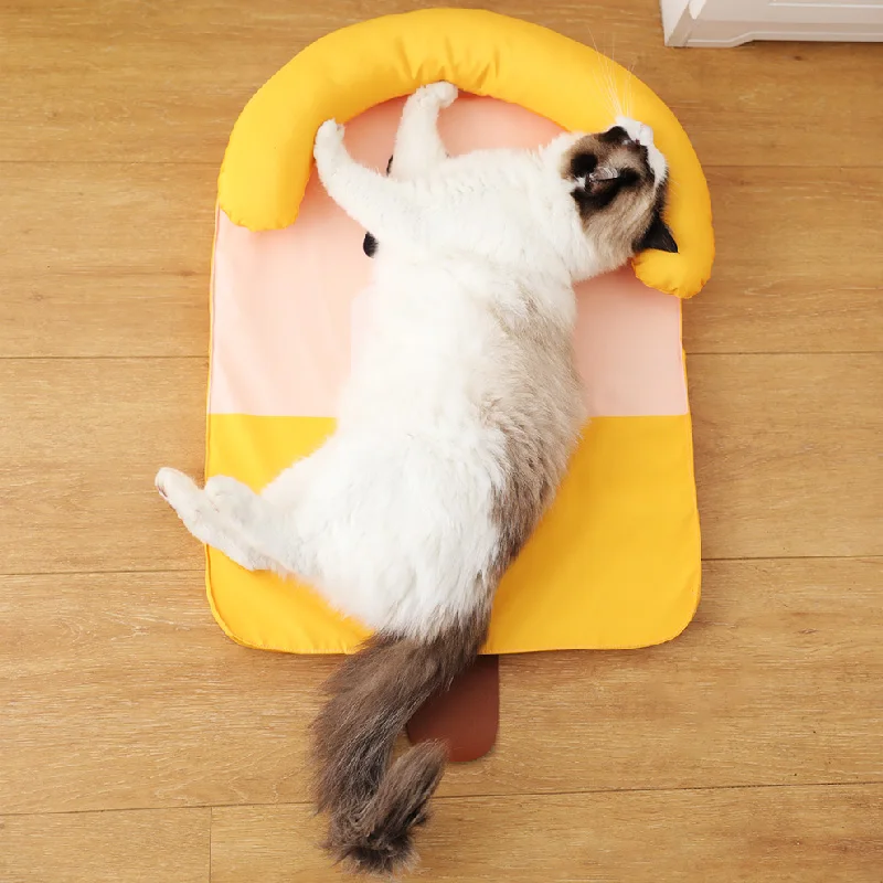 

Dog Bed Summer Cold Effect Cooling Cat Mats Cute Popsicle Shape Ice Dogs Sleeping Pad Washable Cool Cats Cushion Pet Beds