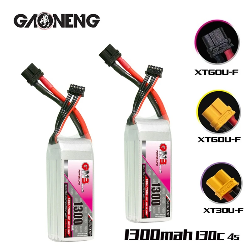 Upgraded GNB 4S 14.8V 1300mAh Lipo Battery For FPV Racing Drone Quadcopter RC Hobby Parts 130C/260C 14.8V Battery