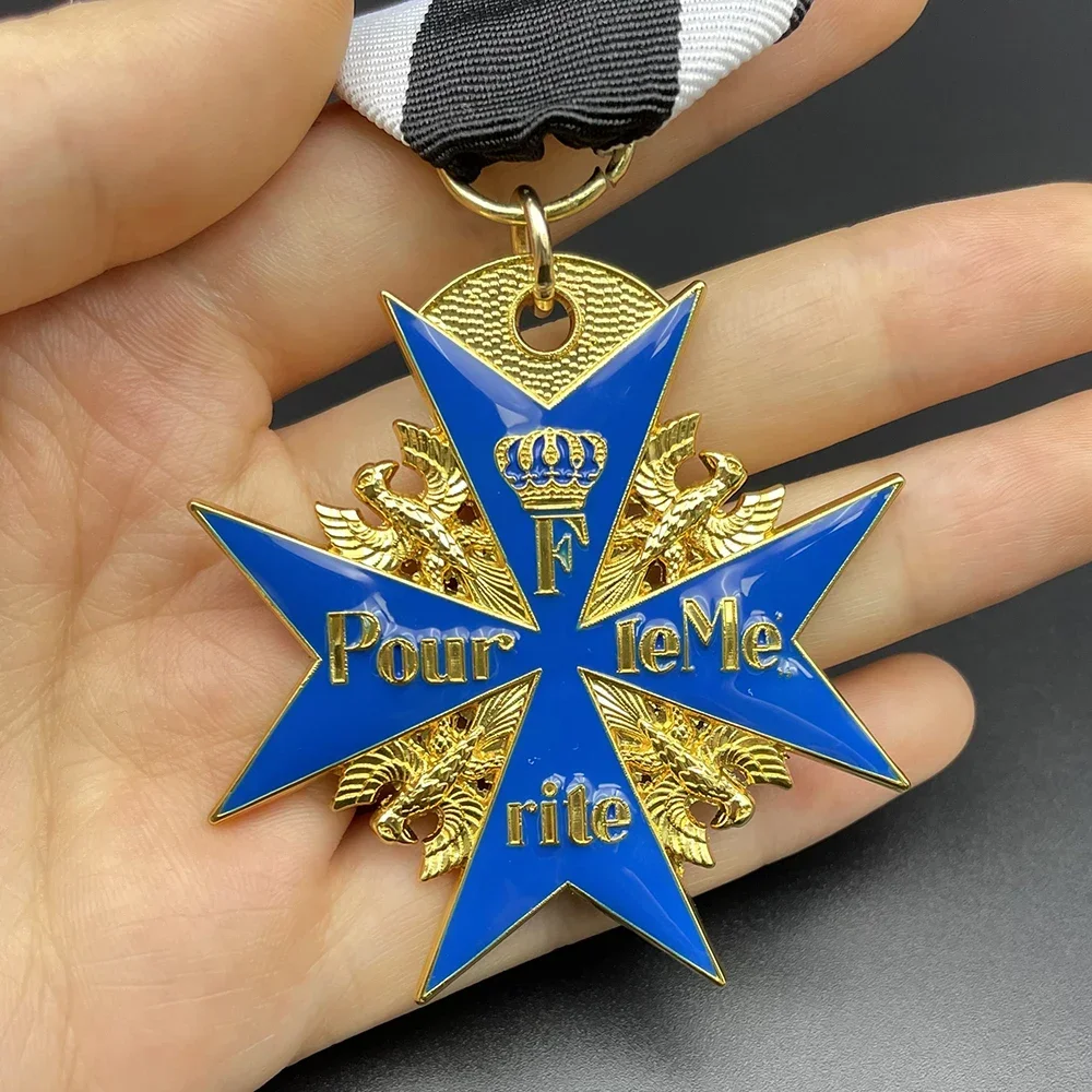 Значки военного почета немецкая медаль Пруссии сине-черная репродукция храбрый