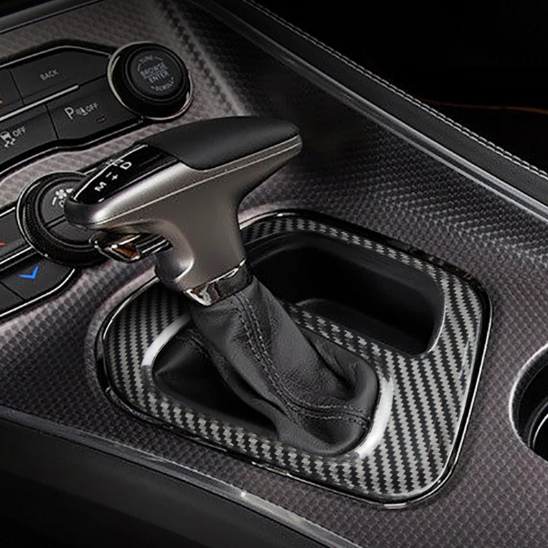

For Dodge Challenger Real Hard Carbon Fiber SRT Interiors Gear Shift Panel Cover Trim for Dodge Challenger SRT Accessories Decal