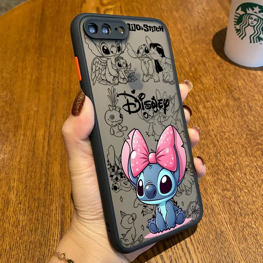 Фото Прозрачный чехол Lilo & Stitch Disney для iPhone 17E, 17, 16, 16E, 15, 14, 13, 12, 11 Pro Max, 17 Air, 7, 8 Plus, XR, XS – Противоударный защитный чехол-броня №4