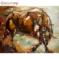 gatyztory oil painting by numbers for adults color bull animal paints diy gift home decoration drawing artcraft wall art picture