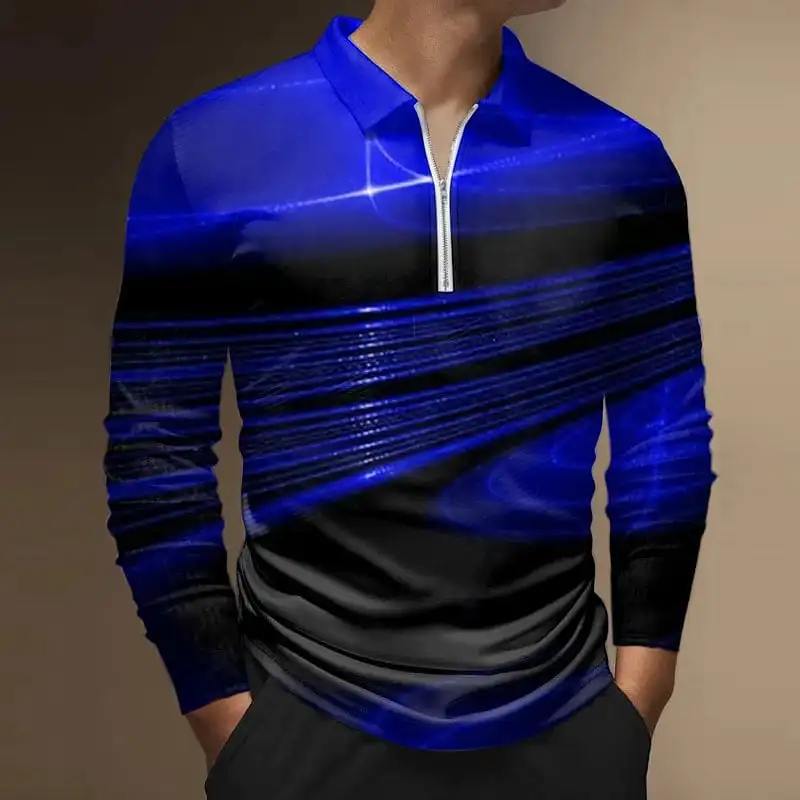 

Men's Polo Shirt Golf Shirt Polka Dot Turndown Street Casual Short Sleeve Zipper Clothing Apparel Fashion Casual Comfortable