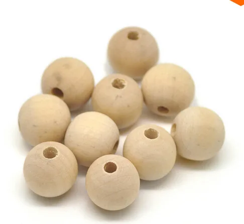 8-30mm 50pcs Round Wood Wooden Loose Ball Beads for Jewelry Making DIY Findings