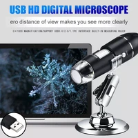 adjustable 1600x 1080p usb digital microscope electronic stereo usb camera endoscope 8 led magnifier microscopio with stand