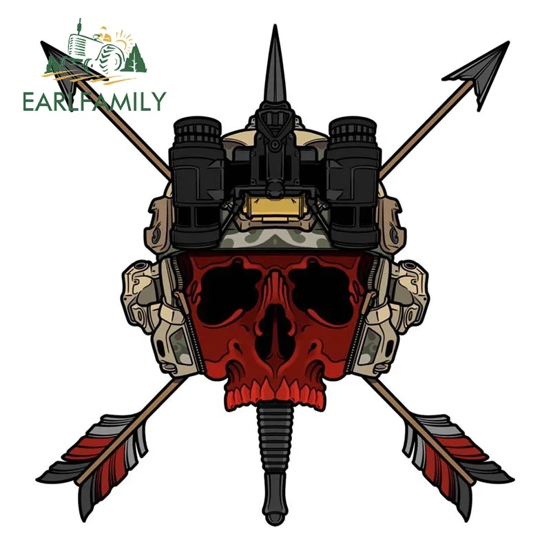 EARLFAMILY 13 см x 10 см череп пилота военная наклейка для автомобиля спецназ череп наклейка на окно автомобиля наклейки на багажник автомобильные аксессуары
