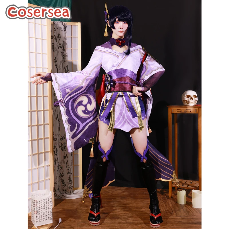 Cosersea Baal Косплей Костюм Genshin Impact Raiden Shogun Magatsu Mitake Narukami no Mikoto Женская униформа Полный