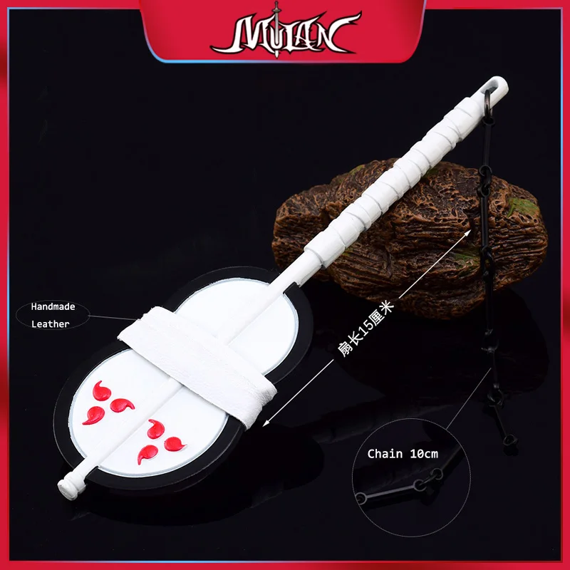 

Ninja Anime Game Characters Cosplay 15cm Circular Fan Weapon Miniature Alloy Metal Samurai Model Uncut Birthday Gift Toy for Boy