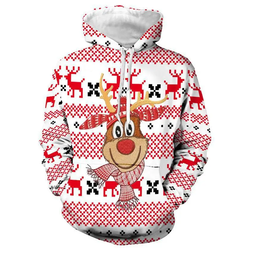 

Новинка, худи в рождественском стиле с 3D принтом оленей для мужчин и женщин Y2K, Толстовка Оверсайз, уличная одежда, пуловеры, свитшоты с капюшоном, детская одежда