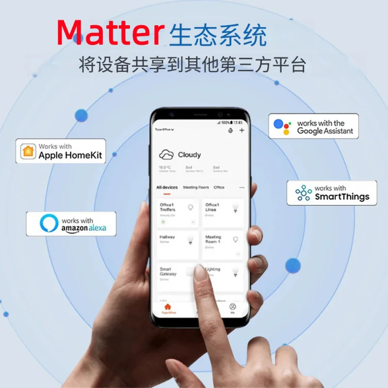 Розетка MatterSmart европейский стандарт домашний комплект измерений голосовой пульт