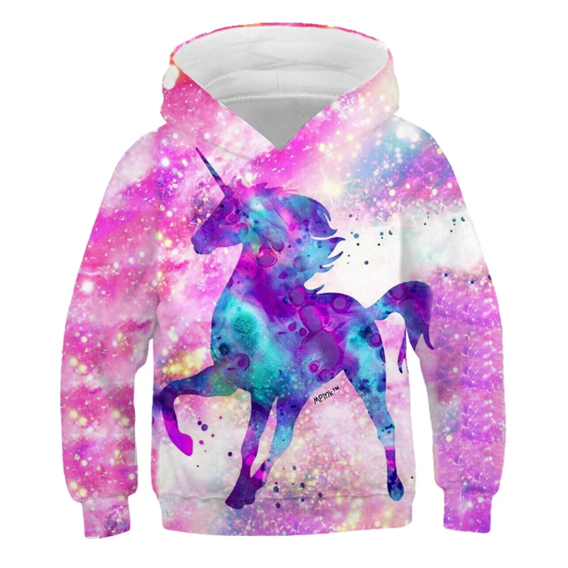 

Children's Clothes New Cartoon 3D Unicorn Winter Hoodie Girls Baby Unicorn Kids Hoodie Fashion Kids Sportswear 4-14 Years Old