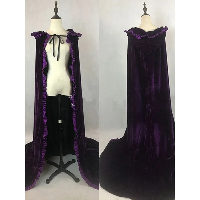 Взрослый вампир средневековая винтажная толстовка с капюшоном бархатный плащ