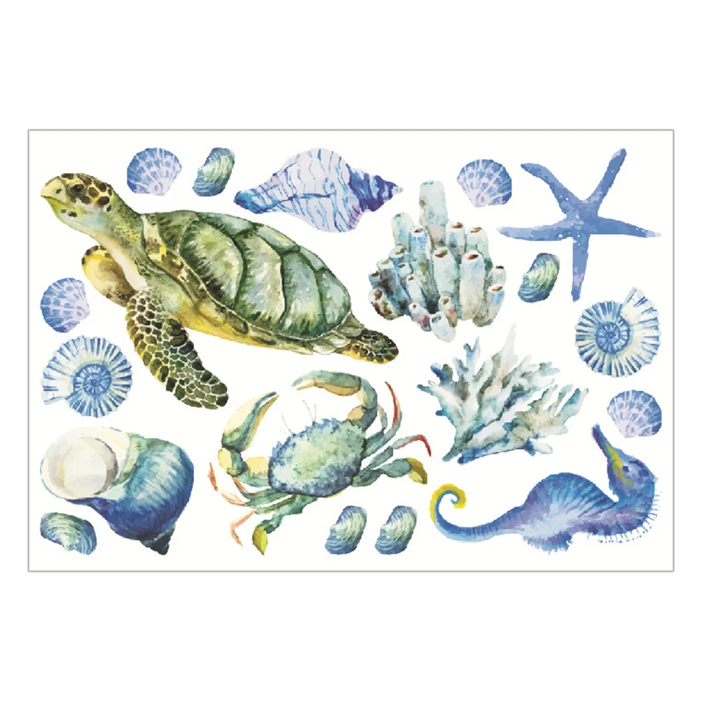 

Wall Stickers Kidsdecal World Sea Room Decorative Nursery Baby Decalscartoon Creativeocean Sticker Tortoise Muralsdecor