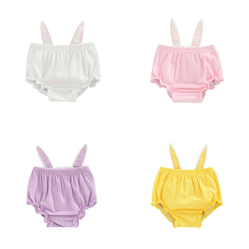 

2022 Summer Cute Baby Girls Shorts Easter Elastic Waistband Bloomers Pantie with Rabbit Ear Toddler Infant Underwear Hot Pants