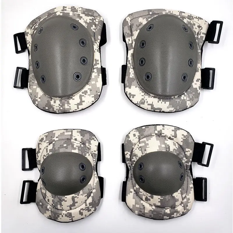 2pcs/set Outdoor Protective Equipment Camouflage Knee Brace Elbow Pads Four-piece Cycling Gear Set Support |