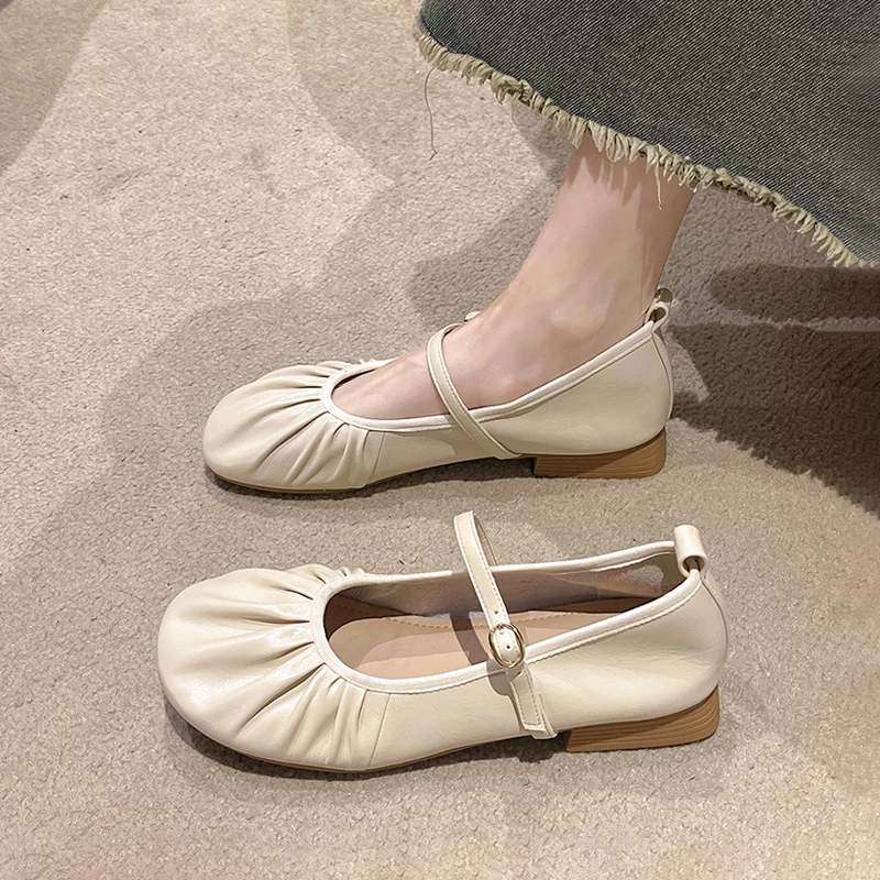 

Summer Shoes Ladies Autumn Women's Heels All-Match Shallow Mouth Casual Female Sneakers Round Toe Flats Modis 2023 Grandma Fall