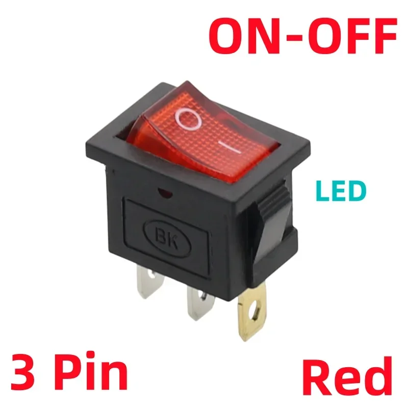 

Переключатель KCD1 2/3/4/6 контактов красный/черный