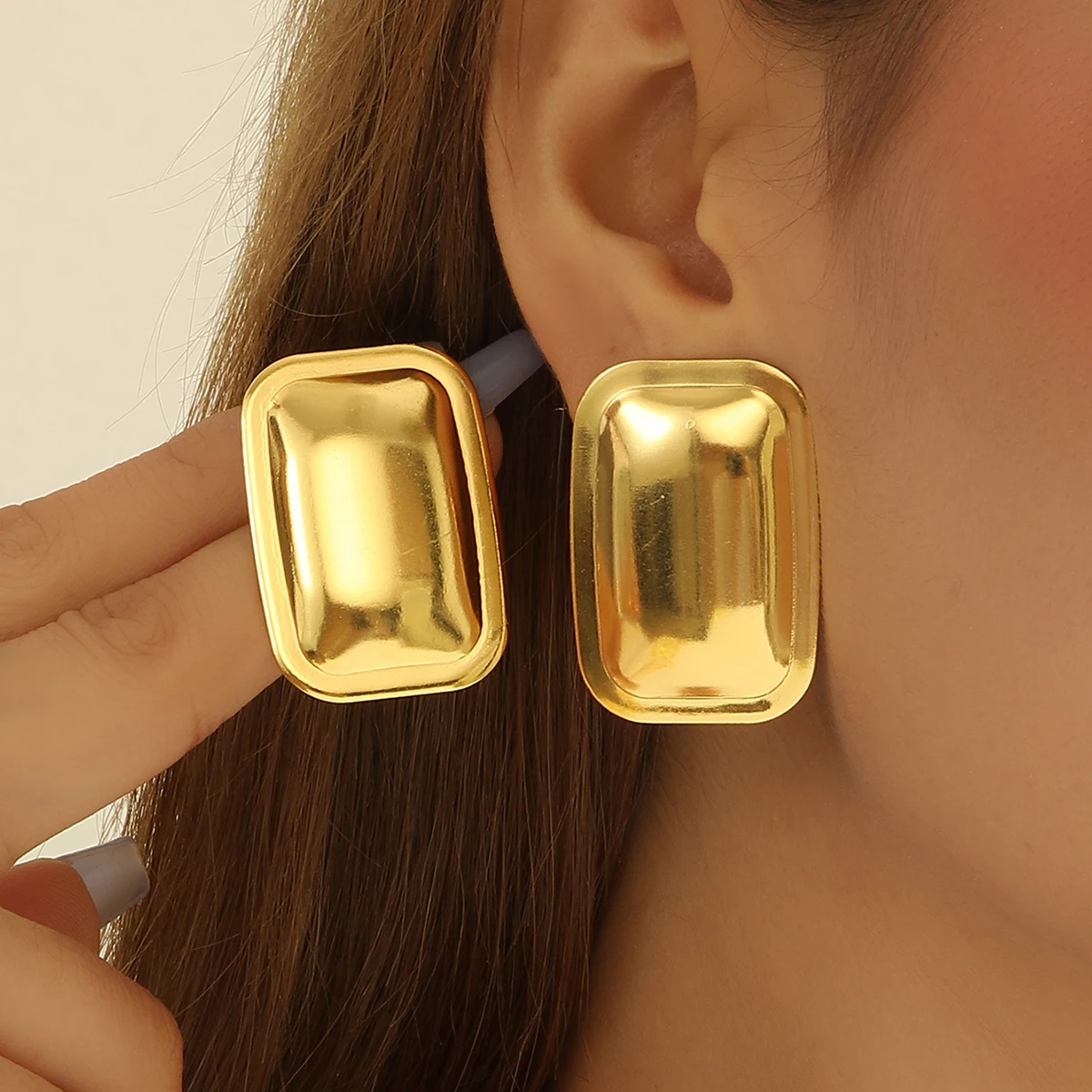 Модные прямоугольные позолоченные серьги для женщин и девушек винтажные