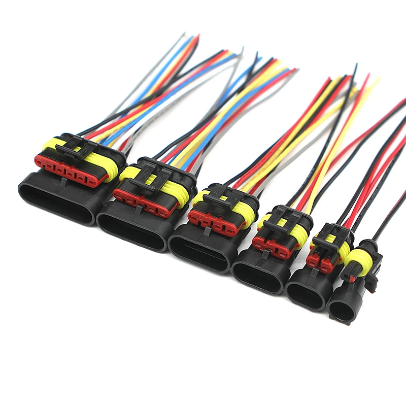 1-контактный водонепроницаемый разъем AMP Superseal мужской и женский жгут проводов 0 75