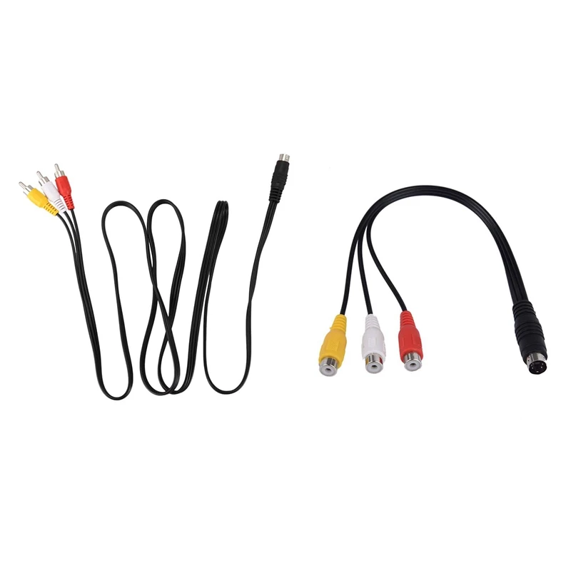 

HOT-4 Pin S-Video To 3 RCA Female TV Adapter Laptop Cable & 1.5M 4.9Ft 3 RCA Male To 4 Pin S-Video Male TV PC Conversion Cable