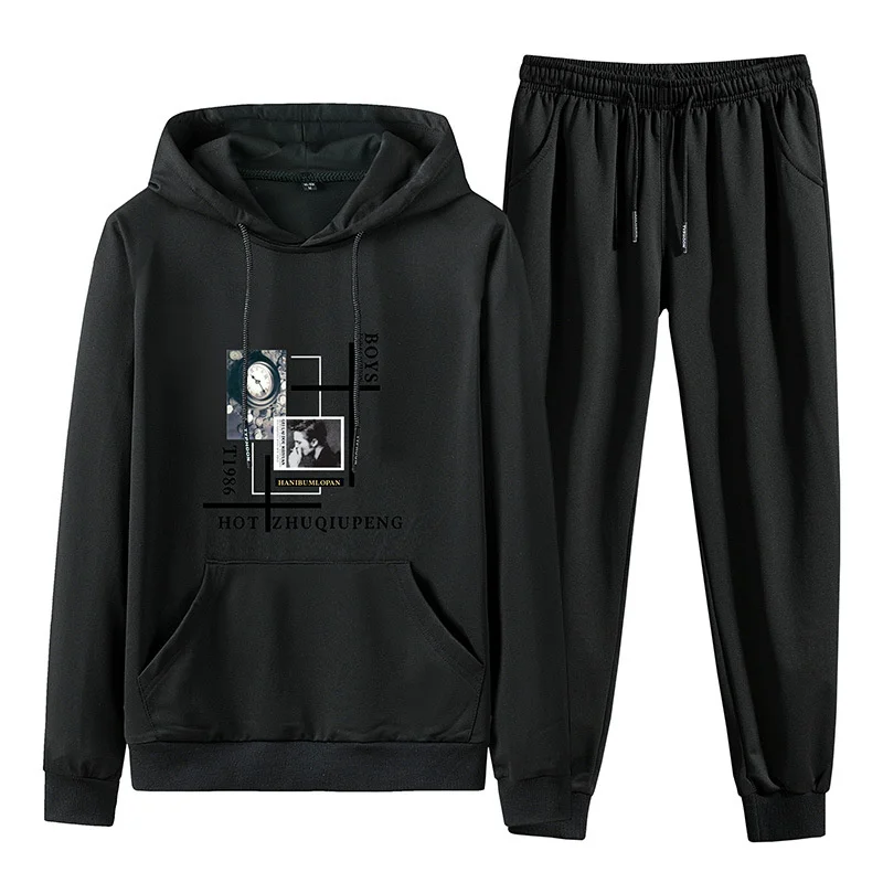 2023 New Tracksuit Men Casual Long Sleeve Hooded Man 2 Piece Hoodie +pants Sets Hip Hop Fashion Streetwear Spring Men Suits