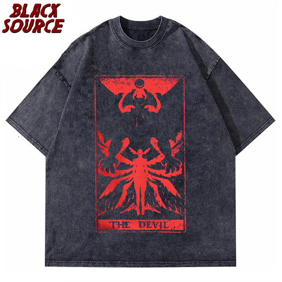 

Devil Tarot Debiruman Devilman Crybaby Men's Tshirt Japan Anime Tee Shirt Harajuku Manga T-Shirts Cotton Summer Clothing