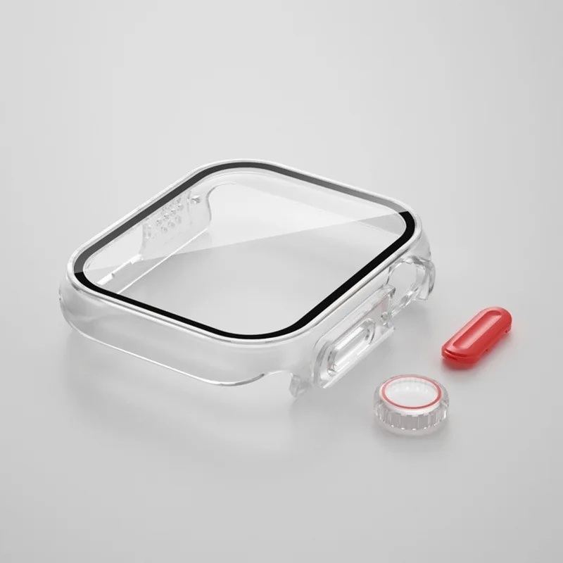 Change to Ultra For Apple Watch Case Tempered Glass Cover 8 7 6 5 4 45mm 44mm 41mm 40mm Appearance Upgrade to Ultra Accessories