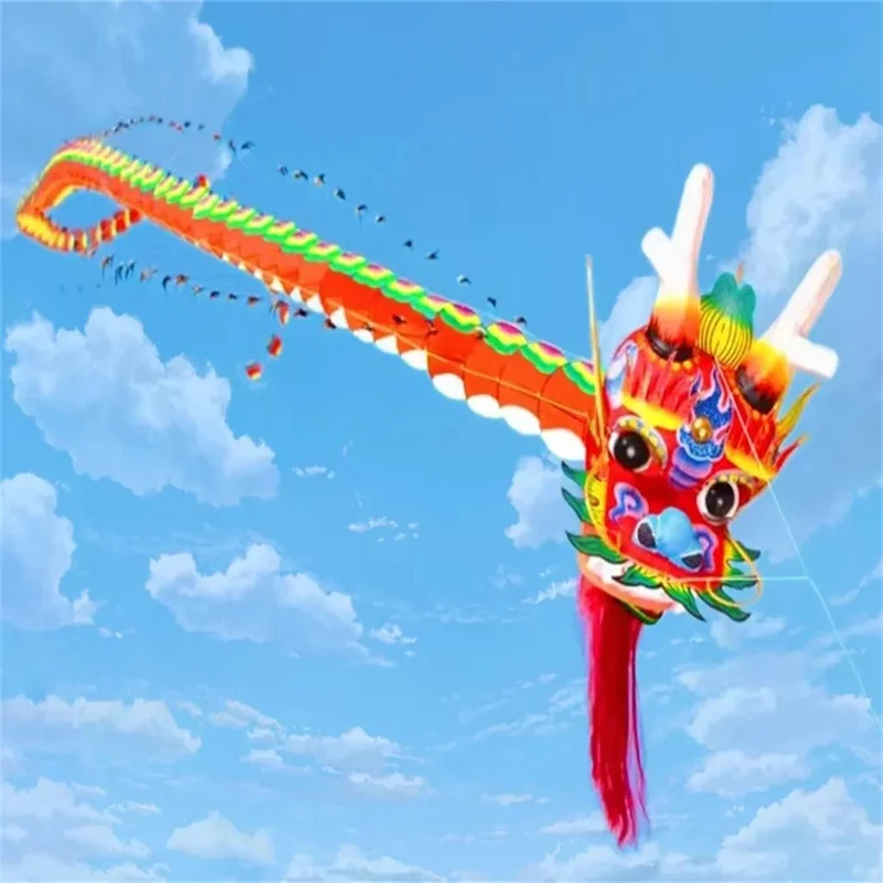 Бесплатная доставка 50 м китайский воздушный змей-дракон с летающей ручкой
