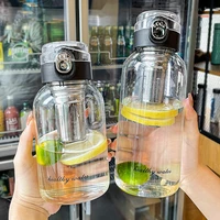 new 2l portable borosilica glass tea infuser bottle of water with for water portable outdoor travel tea mug tumbler