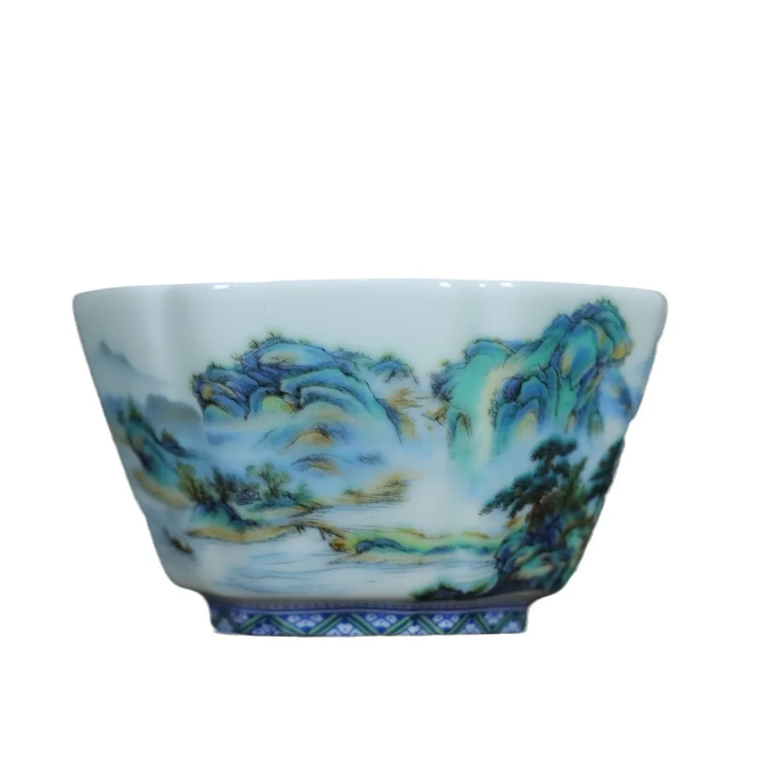 Керамическая эмалированная чашка Цзиндэчжэнь квадратная бытовая чайная