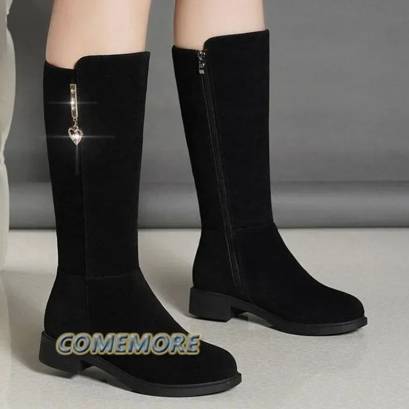Повседневная обувь осенние новые высокие женские сапоги элегантные туфли на