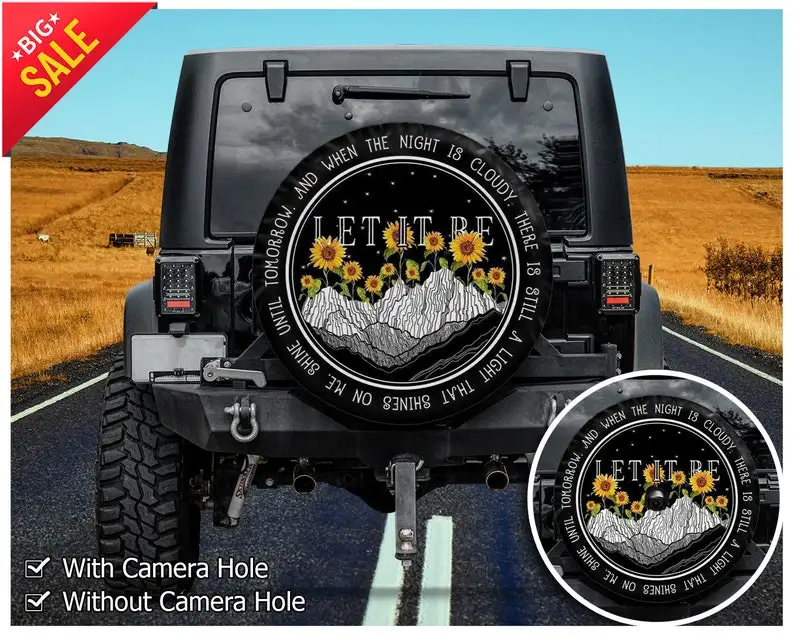 

Gift For Car Lover, Gift For Father, Happy Camper Truck, Flower Lovers, Gifts for Mom Car Accessories, Spare Tire Cover