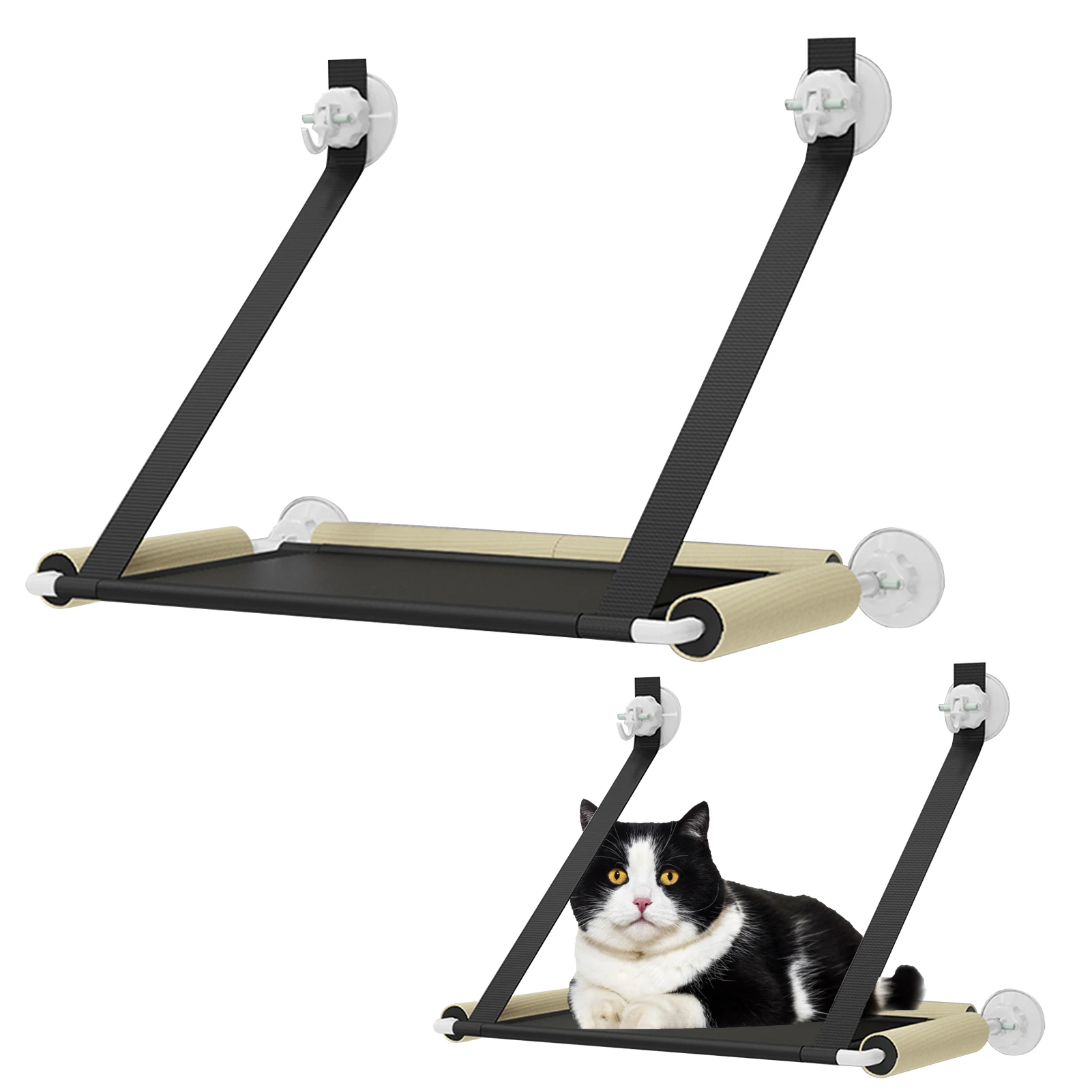 

Cat Window Perch Safety Space Saving Cat Window Shelf With Scratching Post Strong Suction Cups Cat Hammock Resting Perch Pet