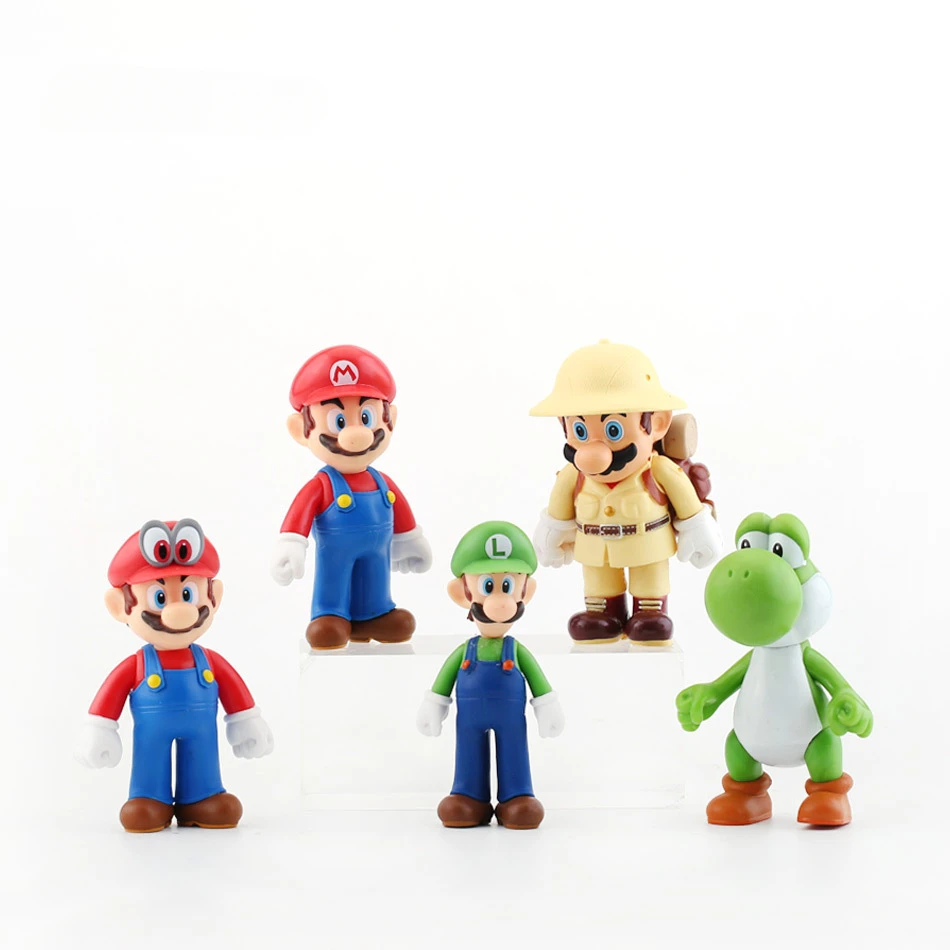Pvc Action Figure Toys Dolls Model Set Luigi Yoshi Donkey Kong Mushroom For Kids Birthday Gift