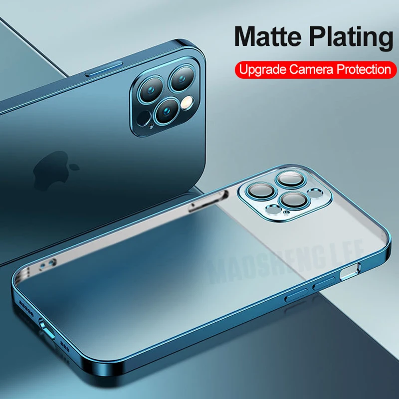 Матовый Прозрачный чехол для iPhone 13 12 11 Pro Max XR XS Se 7 8 Plus защита объектива