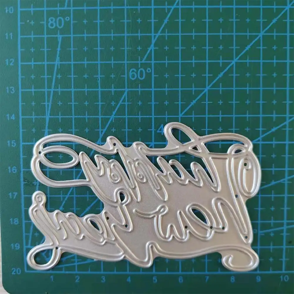 Надпись С Новым Годом металлическая высечка для изготовления открыток Декорации