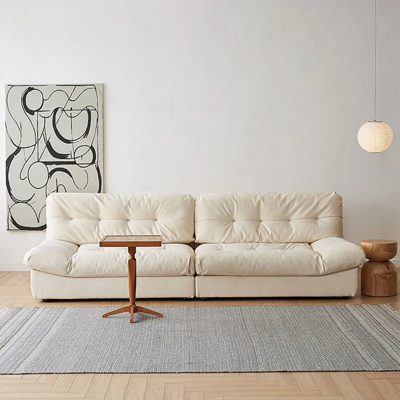 

Loveseat SOFA Italian minimalist down sofa size family living room technology comfortable super soft lazy cloth sofa