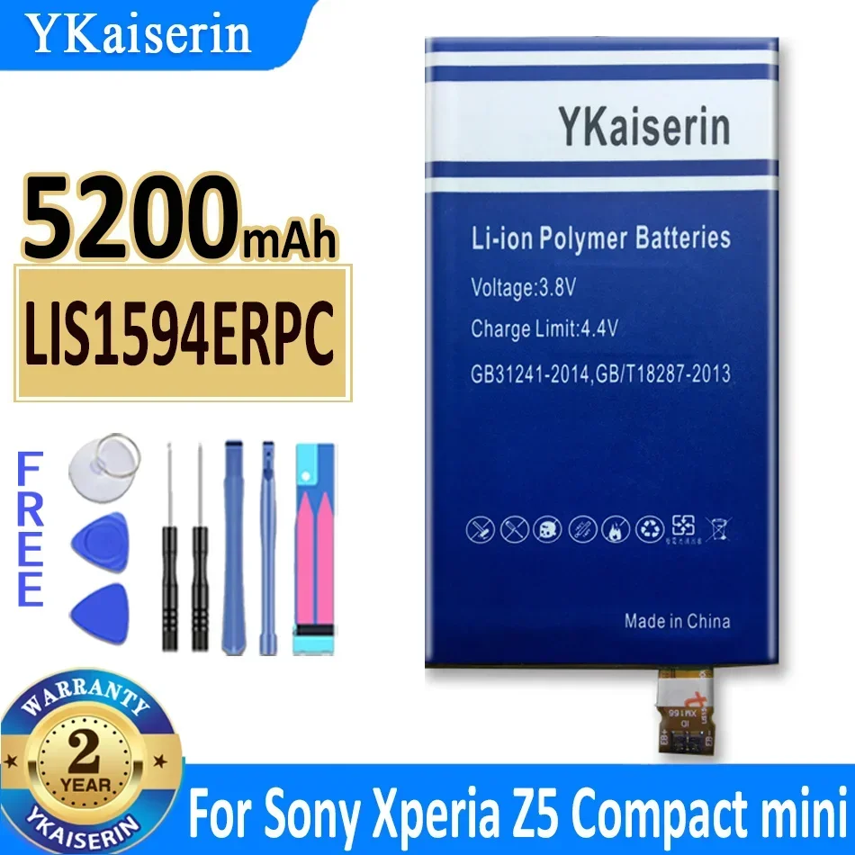 Аккумулятор YKaiserin LIS1594ERPC 5200 мАч для SONY Xperia F5321 Z5C Z5 Mini E5823 Compact C6 F3216 F3215 F3216Xc Bateria