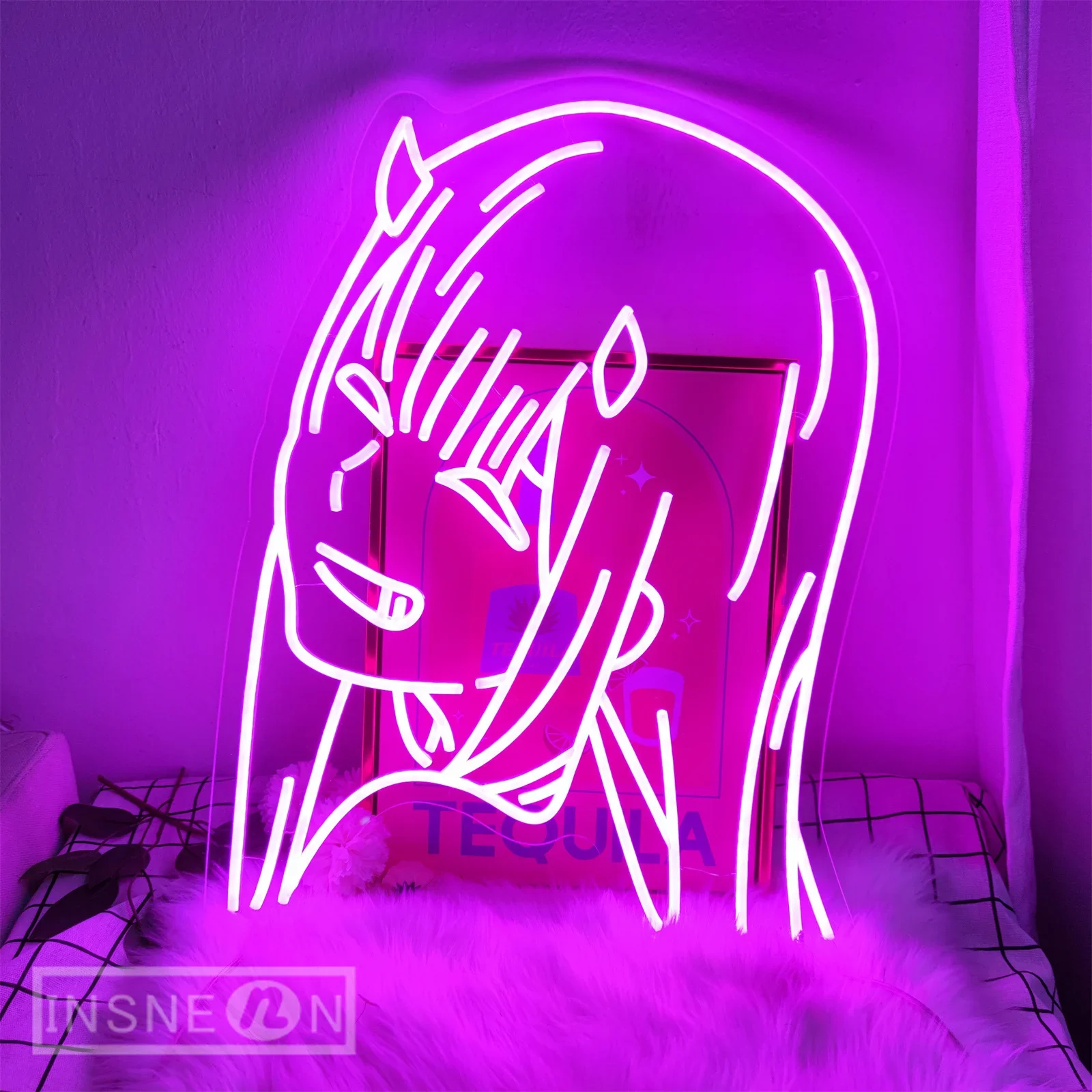 

Неоновые вывески, светодиодная лампа в стиле аниме, для девочек, для комнаты, для паба, бара, магазина, декор для дня рождения, неоновые огни