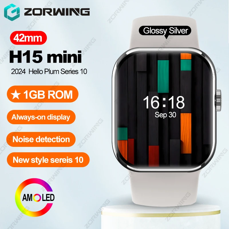 Фото 42 мм Hello Plum H15 Mini AMOLED Смарт-часы Женские спортивные часы серии 10 Всегда на дисплеи 1 ГБ ПЗУ Фотоальбом Компас Смарт-часы №1