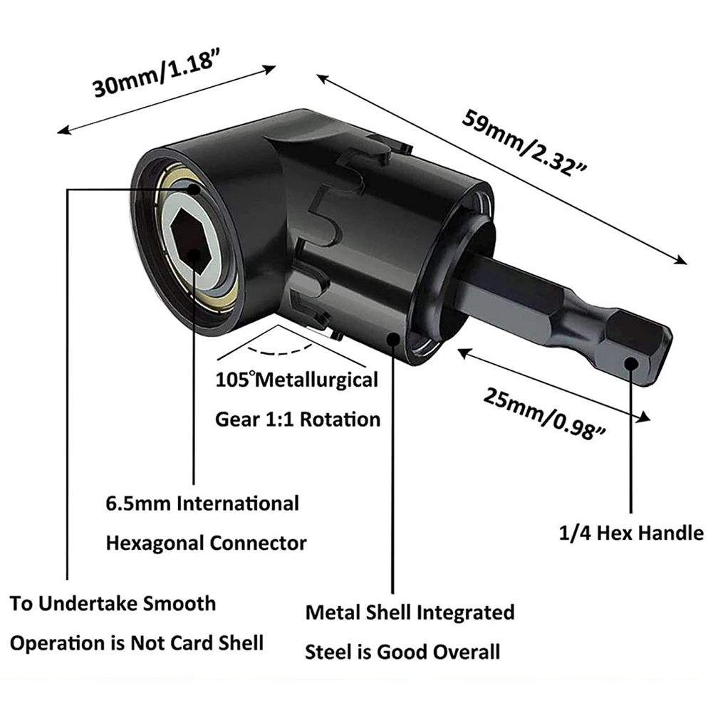 

Power Drill Sockets Adapter Sets 360° Rotatable Hex Shank Impact Driver Socket Adapter With 105° Angle Screwdriver Dril
